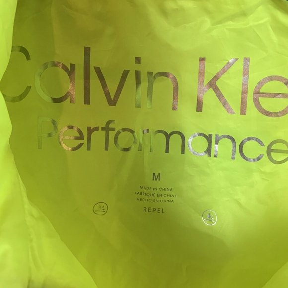 Calvin Klein Puffer Vest Womens M Highlighter Yellow Crop Performance 7580 - Picture 5 of 9